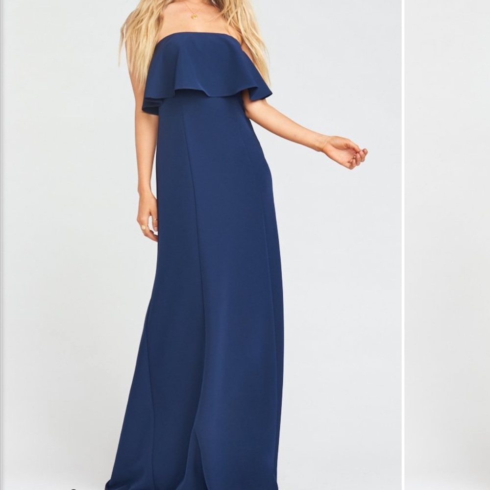 ShowMeYourMumu Monaco Ruffle Gown (rich navy)
